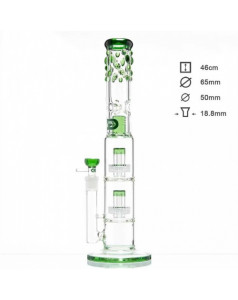 Бонг стеклянный GRACE GLASS DOUBLE DRUM Green
